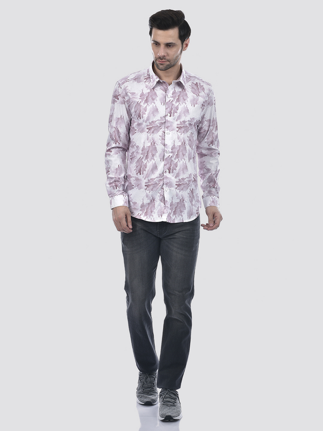 Numero Uno Men Abstract Purple Shirt